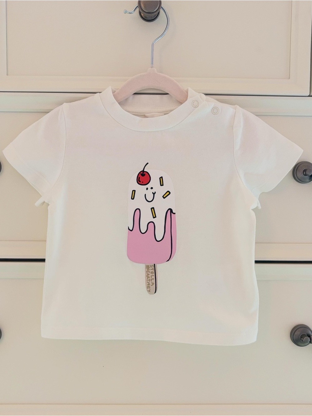 EUC Stella McCartney Kids Popsicle Icecream Graphic Tee T-Shirt Size 6 Months
